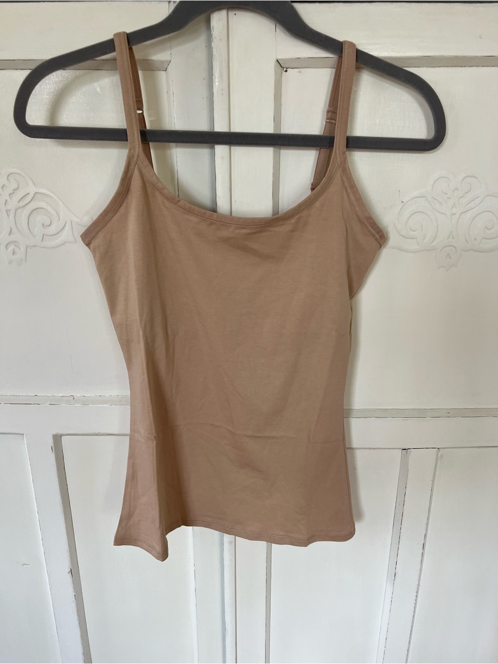 NWOT Pact Women's Organic Cotton Camisole Built-in Shelf Bra, Almond, Small, XS - Picture 2 of 3